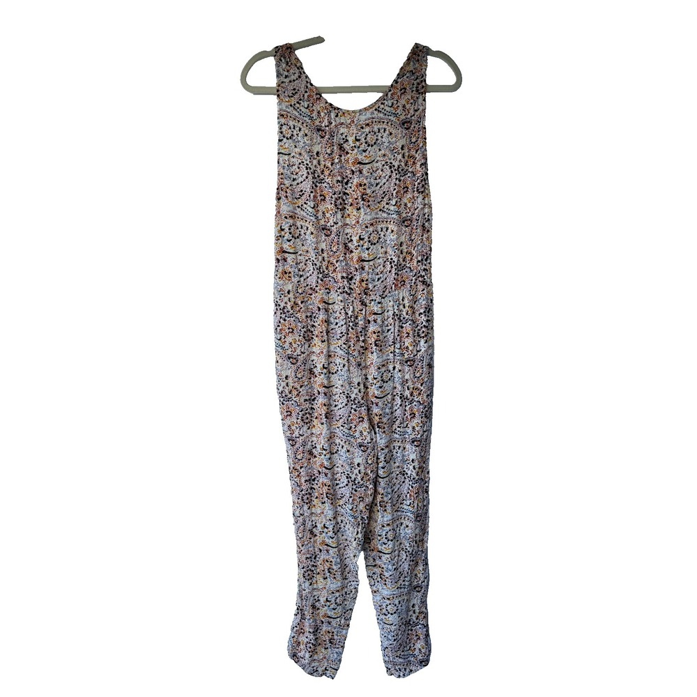 Billabong Jumpsuit M Paisley Sleeveless Tapered Leg Festival Beach Boho Romper